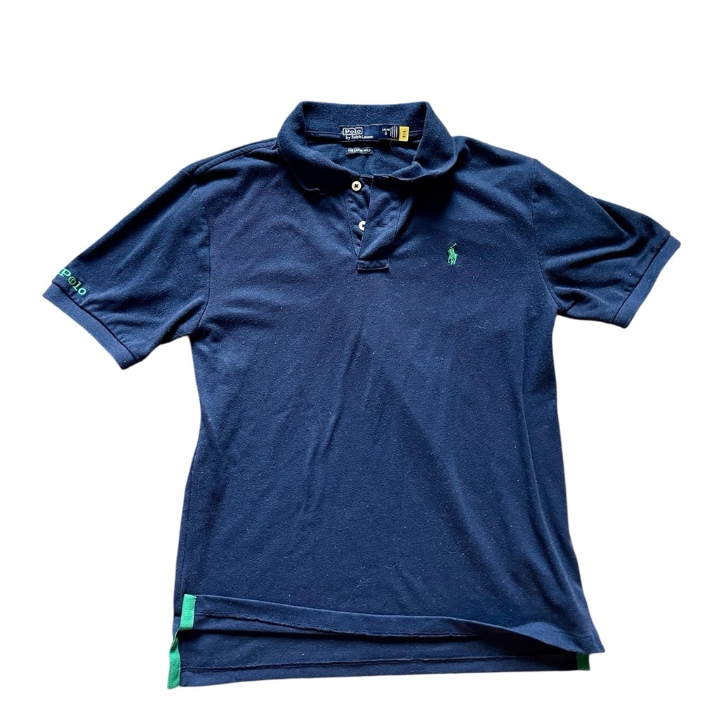 Ralph Lauren The Earth Polo Teen’s Polo Shirt in Navy and Green L (14-16)